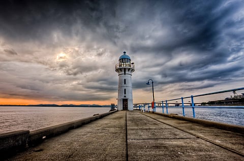 The stunning Raffles Marina Lighthouse was built in 1994